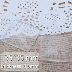 35x35mm square flat back clear glass cabochon,Thickness about 8.5mm,20pcs/lot
