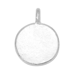 20PCS 7mm Round Stepped Bezel Charm,Silver Plated Zinc Alloy Charm,Birthstone Charms,Rhinestone Setting