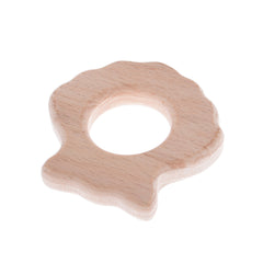 57*56mm Baby Teething Toy Wooden Teether First baby toys Handmade Baby toy Jewelry Wooden shell shape 2pcs 10187966