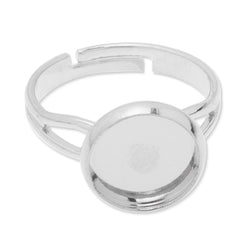 10mm Round Adjustable Imitation Rhodium plated Ring Base Setting,ring blanks,fit 10mm glass,Sold 50pcs/lot