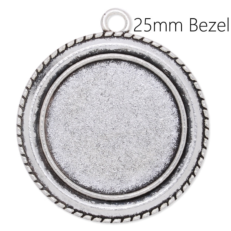 25mm Round Pendant tray blanks,Zinc alloy filled,antique silver plated,20pcs/lot